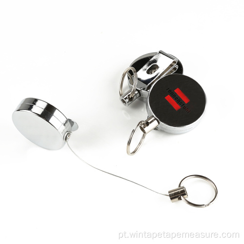 Steel cord retractable pull key holder badge reel key reel